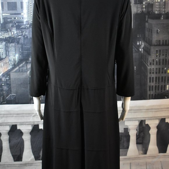 Black Label by Evan Piccone size 14 Black Long Sleeve Flowing Dress - Picture 8 of 8